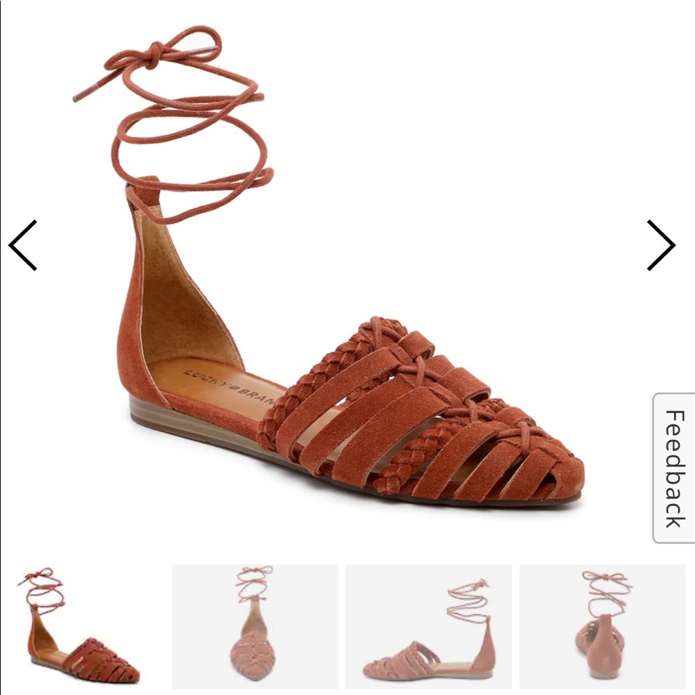 Lucky Brand Brocki Flat lace ankle flat sandal